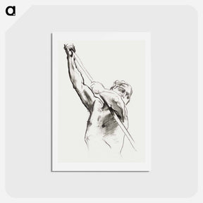 アートポストカード-Male Torso with Pole - ジョン シンガー サージェント Postcard.