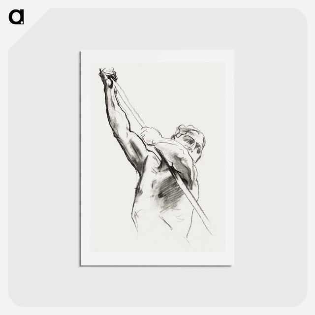 アートポストカード-Male Torso with Pole - ジョン シンガー サージェント Postcard.