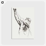アートポストカード-Male Torso with Pole - ジョン シンガー サージェント Postcard.