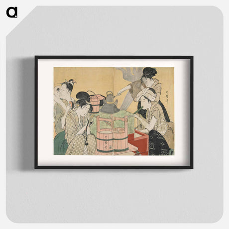 アートポスター-Kitchen Scene - 喜多川 歌麿 Poster.