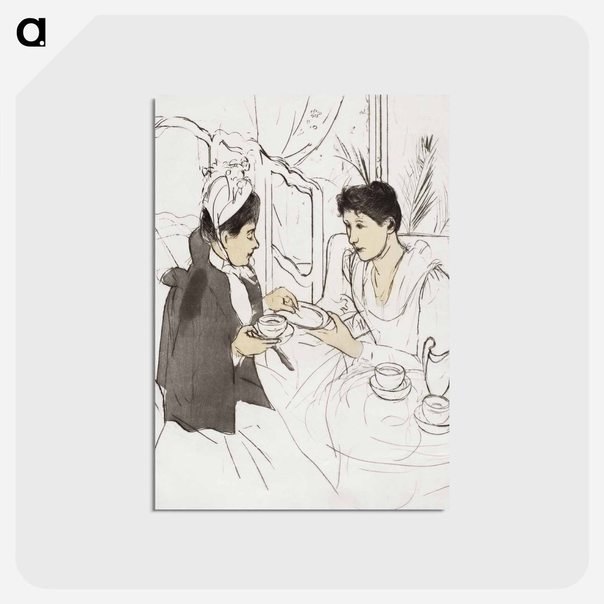 アートポストカード-Afternoon Tea Party - メアリー カサット Postcard.