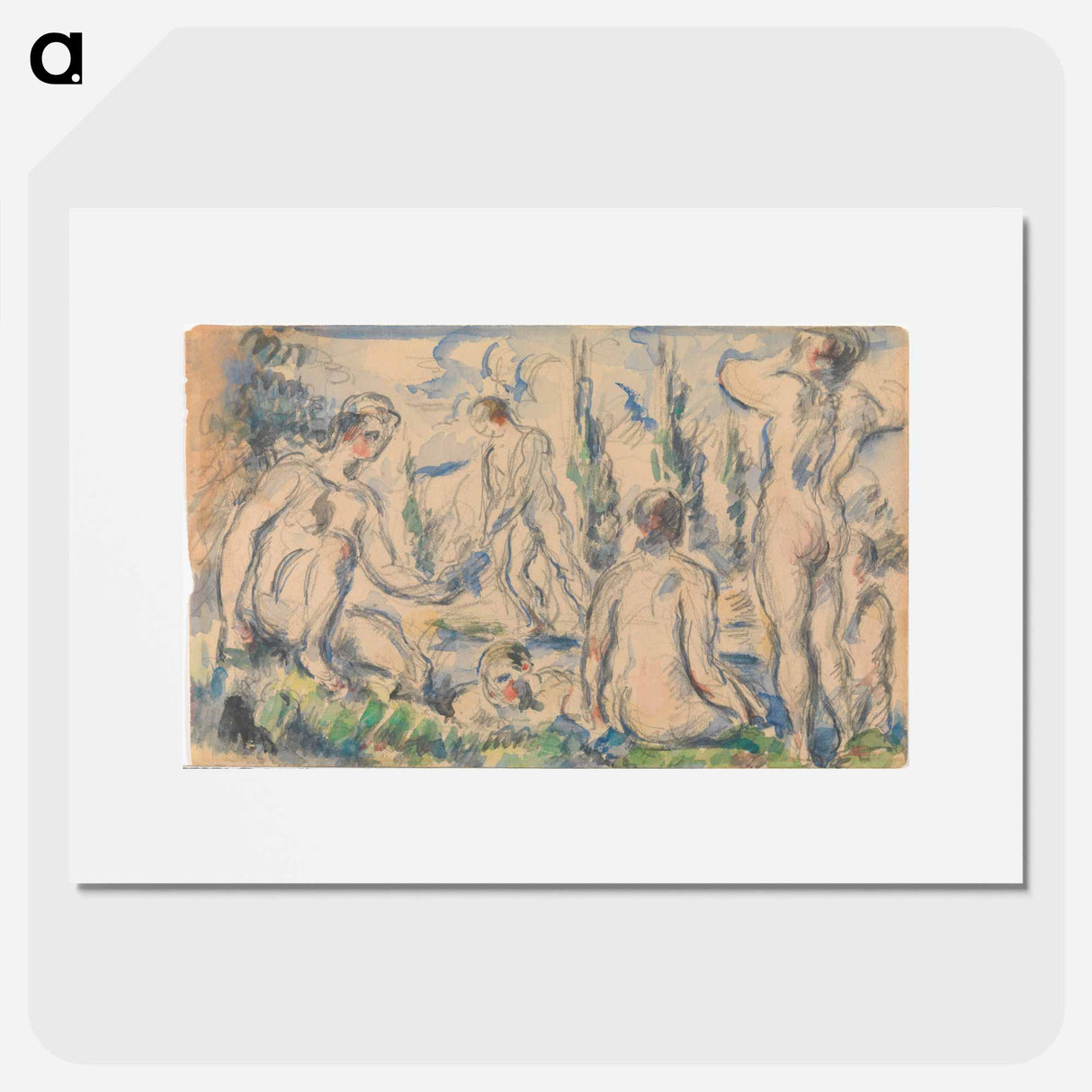 Bathers - Paul Cezanne Poster.