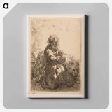 Saint Jerome Kneeling in Prayer, Looking Down - Rembrandt van Rijn Canvas.