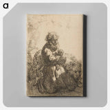 アートパネル-Saint Jerome Kneeling in Prayer, Looking Down - レンブラント ファン レイン Canvas.
