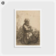 アートポストカード-Saint Jerome Kneeling in Prayer, Looking Down - レンブラント ファン レイン Postcard.