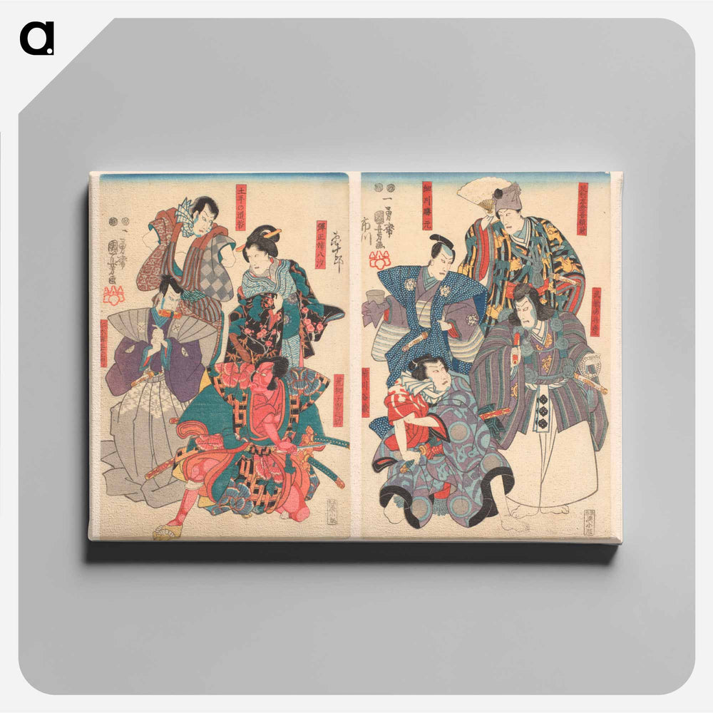 Ichikawa Danjûrô VIII in eight different roles - 歌川 国芳 Canvas.