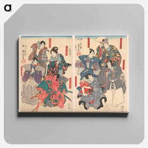 アートパネル-Ichikawa Danjûrô VIII in eight different roles - 歌川 国芳 Canvas.