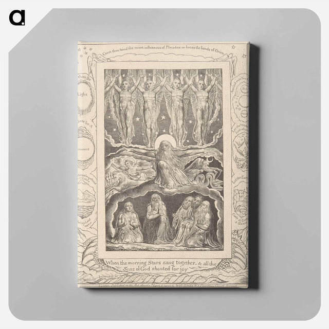 アートパネル-Book of Job, Plate 14, When the Morning Stars Sang Together - ウィリアム ブレイク Canvas.