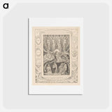 アートポストカード-Book of Job, Plate 14, When the Morning Stars Sang Together - ウィリアム ブレイク Postcard.