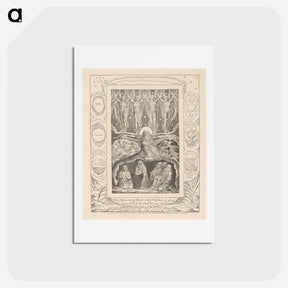 アートポストカード-Book of Job, Plate 14, When the Morning Stars Sang Together - ウィリアム ブレイク Postcard.