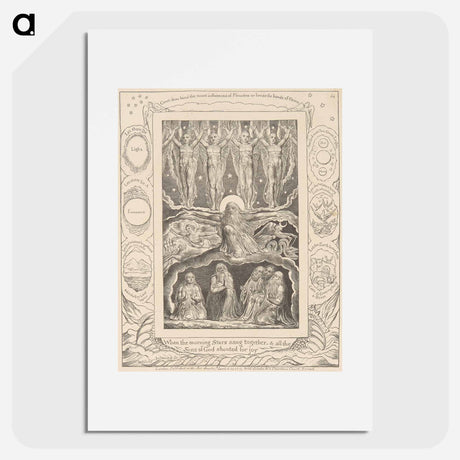 アートポスター-Book of Job, Plate 14, When the Morning Stars Sang Together - ウィリアム ブレイク Poster.