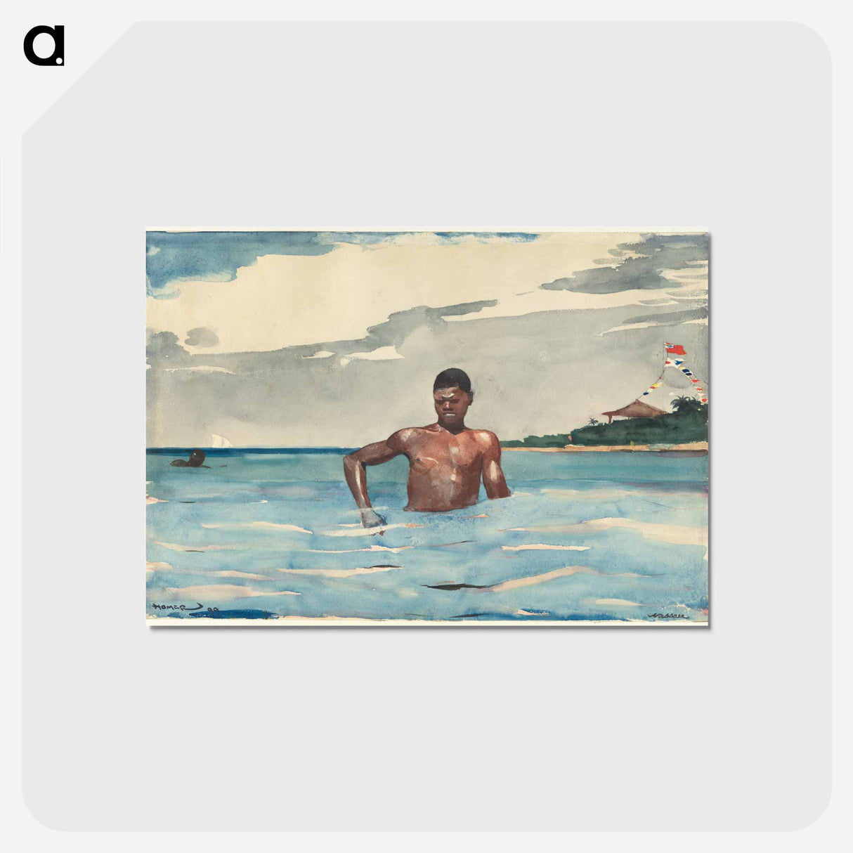 アートポストカード-The Bather - ウィンスロー ホーマー Postcard.