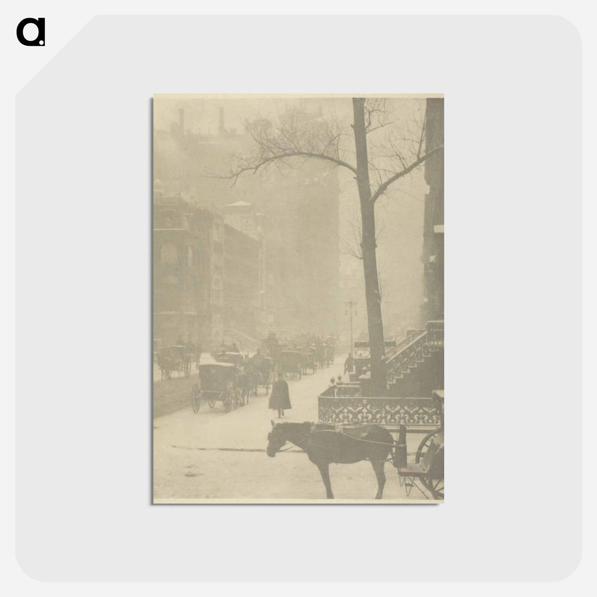 アートポストカード-The Street, Fifth Avenue - アルフレッド スティーグリッツ Postcard.