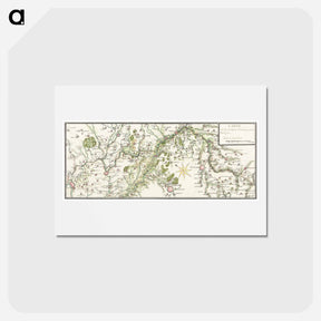 アートポストカード-Getekende kaart van de Franse linies in Brabant - アンティーク地図 Postcard.