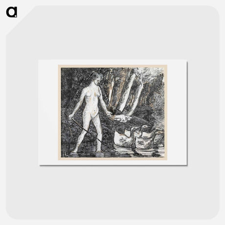 アートポストカード-Bather with Geese - カミーユ ピサロ Postcard.