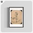 アートポスター-Caricature of a Man Standing by Desk (recto); Sketch of Male Head in Profile (verso) - クロード モネ Poster.