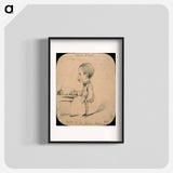 アートポスター-Caricature of a Man Standing by Desk (recto); Sketch of Male Head in Profile (verso) - クロード モネ Poster.