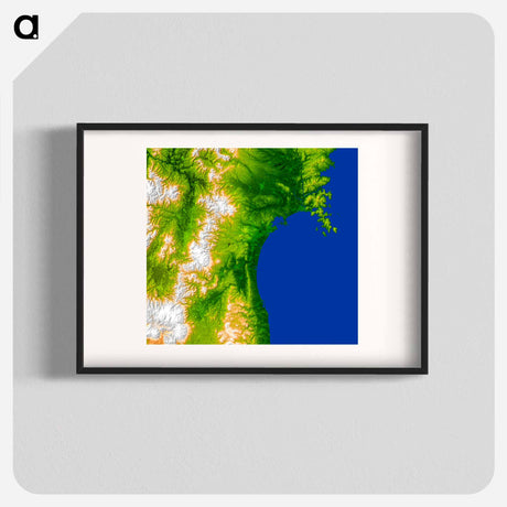 アートポスター-Sendai, Miyagi Prefecture, Aftermath of Earthquake, as Seen by NASA Shuttle Radar Topography Mission
 - 上空からの地球 Poster.