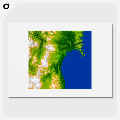 アートポスター-Sendai, Miyagi Prefecture, Aftermath of Earthquake, as Seen by NASA Shuttle Radar Topography Mission
 - 上空からの地球 Poster.