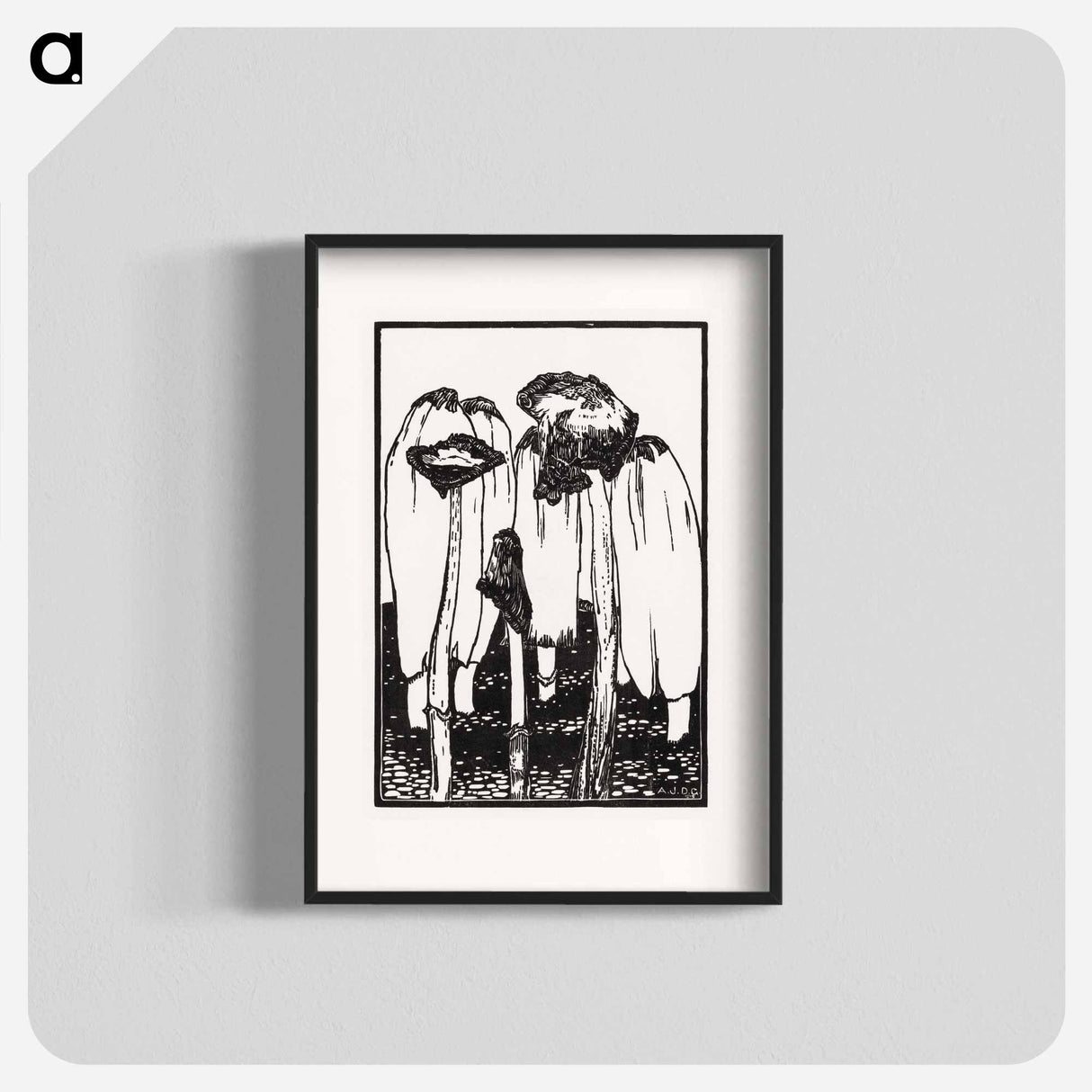 Ink mushrooms - Julie de Graag Poster.