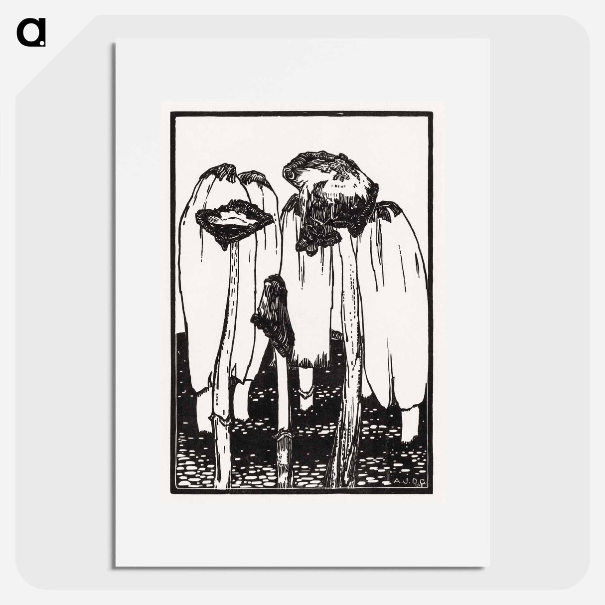 Ink mushrooms - Julie de Graag Poster.
