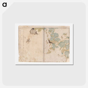 アートポストカード-Caterpillar and bees - 喜多川 歌麿 Postcard.