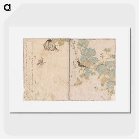 アートポスター-Caterpillar and bees - 喜多川 歌麿 Poster.