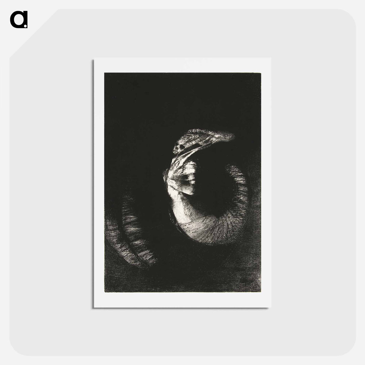 アートポストカード-It Is a Skull, Crowned with Roses - オディロン ルドン Postcard.