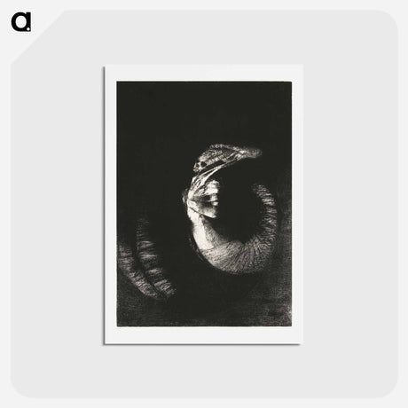 アートポストカード-It Is a Skull, Crowned with Roses - オディロン ルドン Postcard.