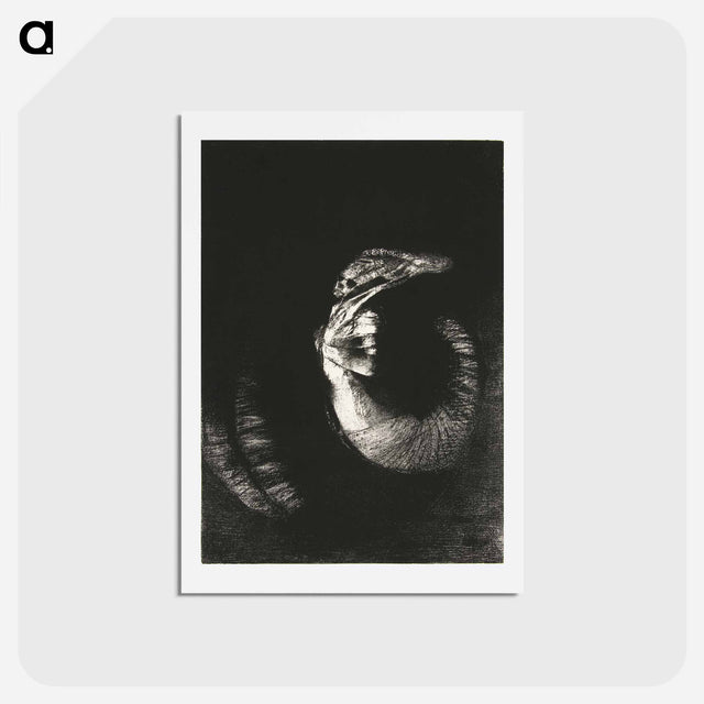 アートポストカード-It Is a Skull, Crowned with Roses - オディロン ルドン Postcard.