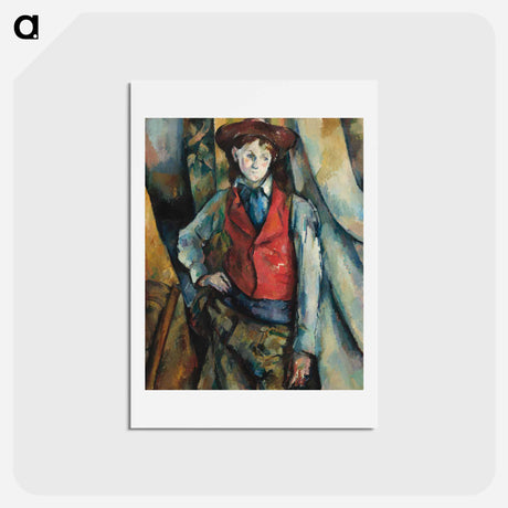 アートポストカード-Boy in a Red Waistcoat - ポール セザンヌ Postcard.