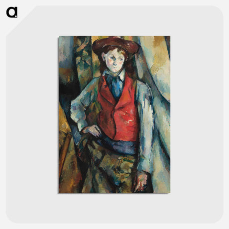 アートポストカード-Boy in a Red Waistcoat - ポール セザンヌ Postcard.