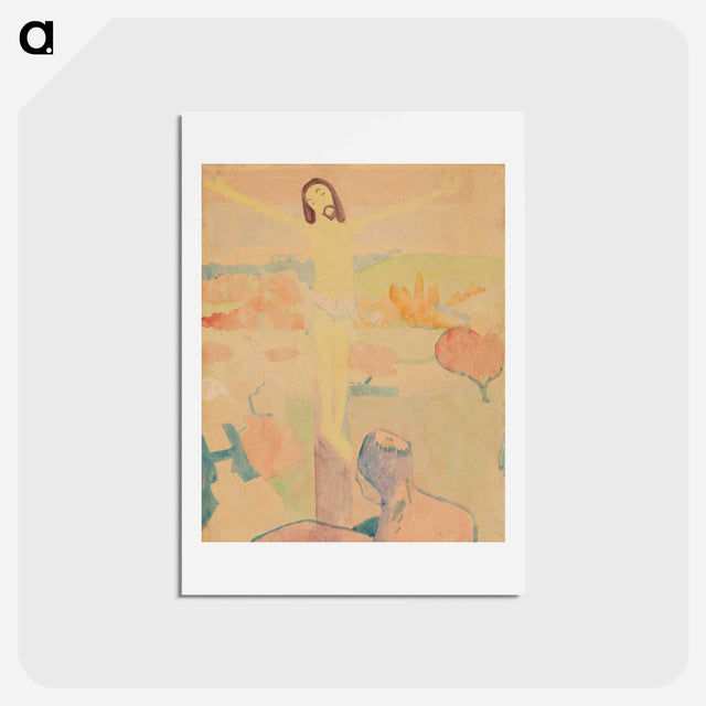 アートポストカード-The Yellow Christ (recto), Female Bather Wading through a Brook - ポール ゴーギャン Postcard.