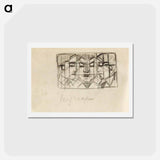アートポストカード-Composition with three heads (from sketchbook 13) - テオ ファン ドゥースブルフ Postcard.