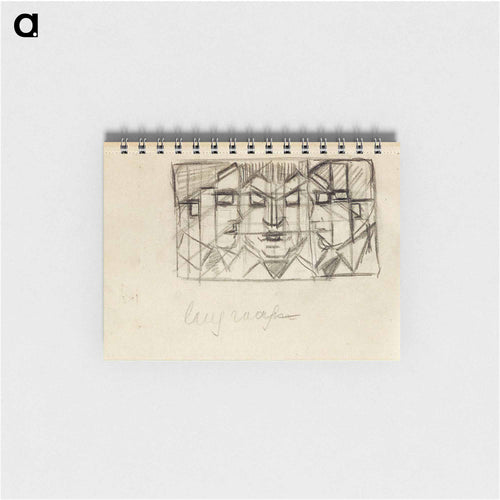 Composition with three heads (from sketchbook 13) - テオ ファン ドゥースブルフ Memo.