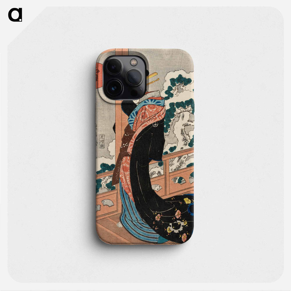 Snow: Beauty on a Veranda - 歌川 国芳 Phone Case.