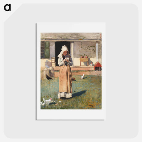 アートポストカード-A Sick Chicken - ウィンスロー ホーマー Postcard.