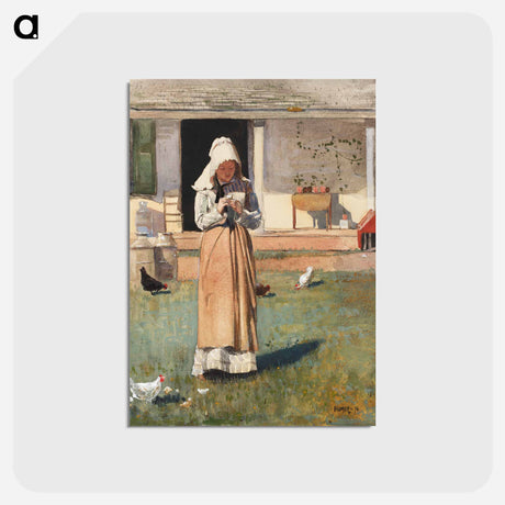 アートポストカード-A Sick Chicken - ウィンスロー ホーマー Postcard.