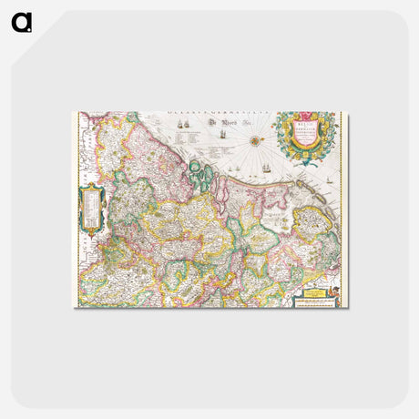 アートポストカード-Kaart van de Nederlanden - アンティーク地図 Postcard.