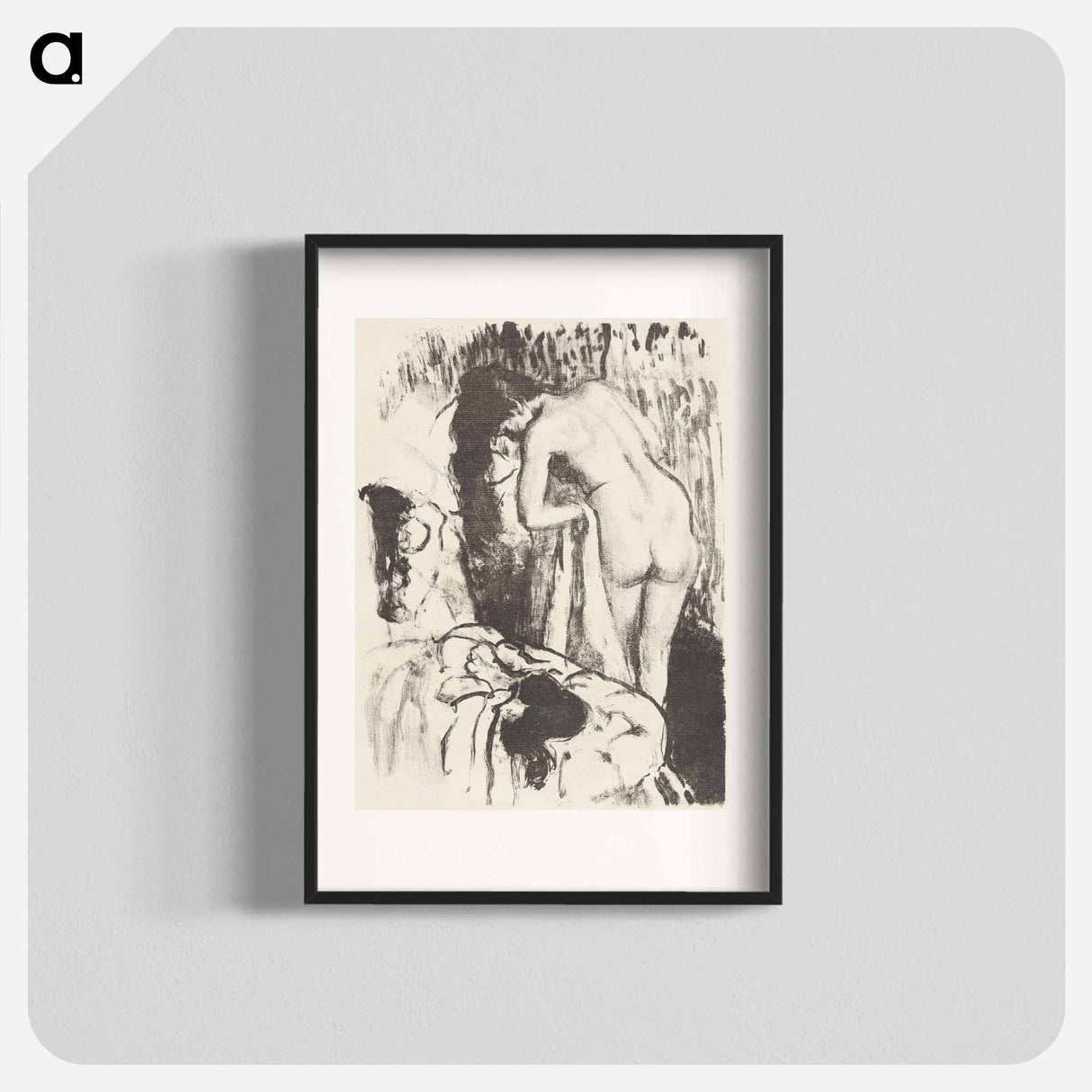 アートポスター-Nude Woman Standing, Drying Herself (Femme nue debout, a sa toilette) - エドガー ドガ Poster.