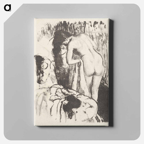 Nude Woman Standing, Drying Herself (Femme nue debout, a sa toilette) - エドガー ドガ Canvas.