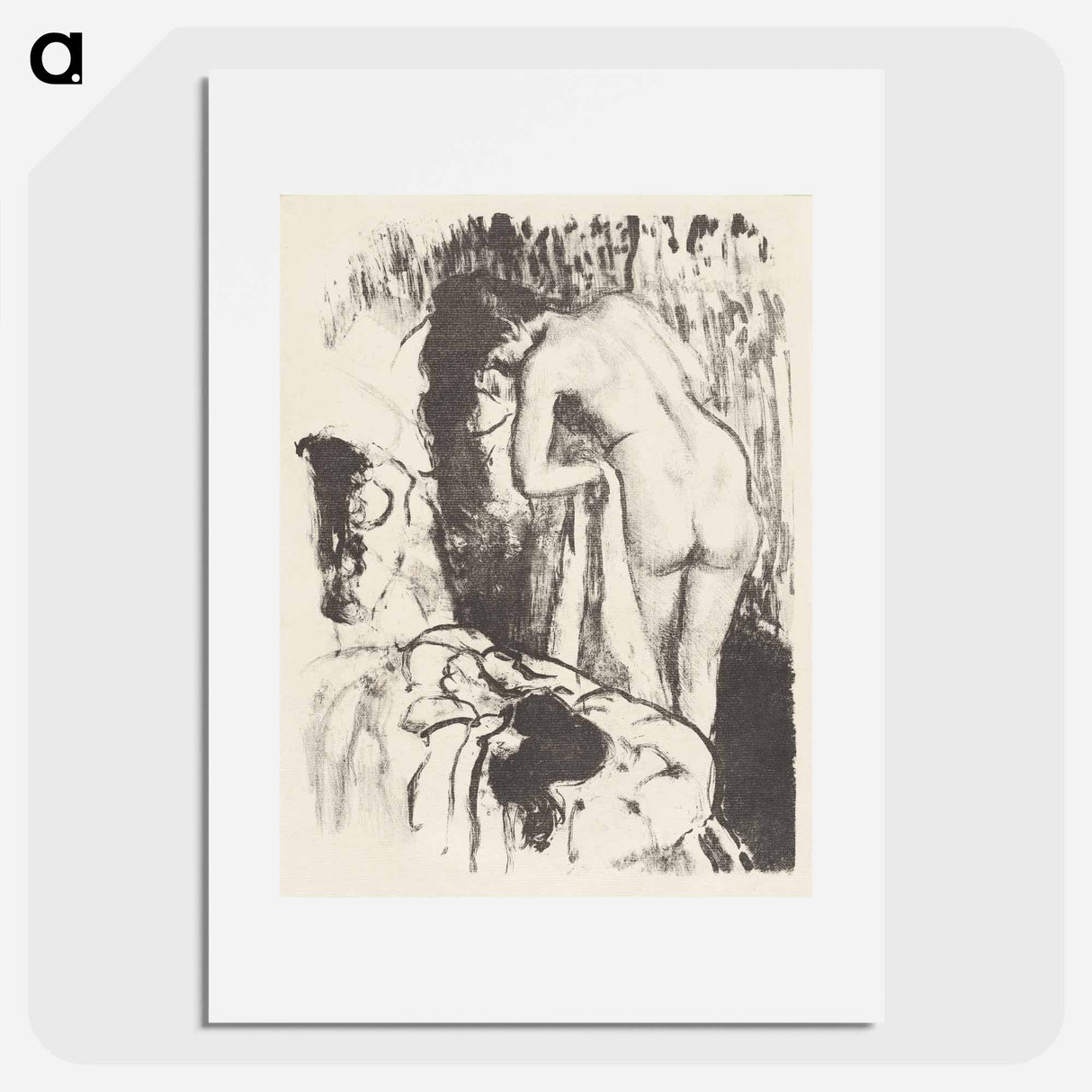 Nude Woman Standing, Drying Herself (Female nude debout, a toilette) - Edgar Degas Poster.