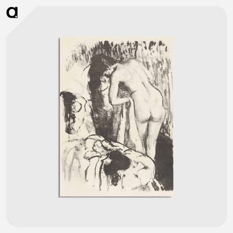 アートポストカード-Nude Woman Standing, Drying Herself (Femme nue debout, a sa toilette) - エドガー ドガ Postcard.