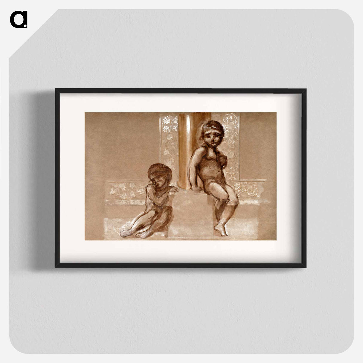 Troy Triptych - Study of Two Putti - エドワード バーン ジョーンズ Poster.