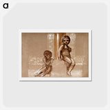 アートポストカード-Troy Triptych - Study of Two Putti - エドワード バーン ジョーンズ Postcard.