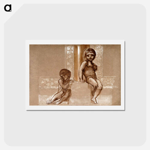 Troy Triptych - Study of Two Putti - エドワード バーン ジョーンズ Postcard.