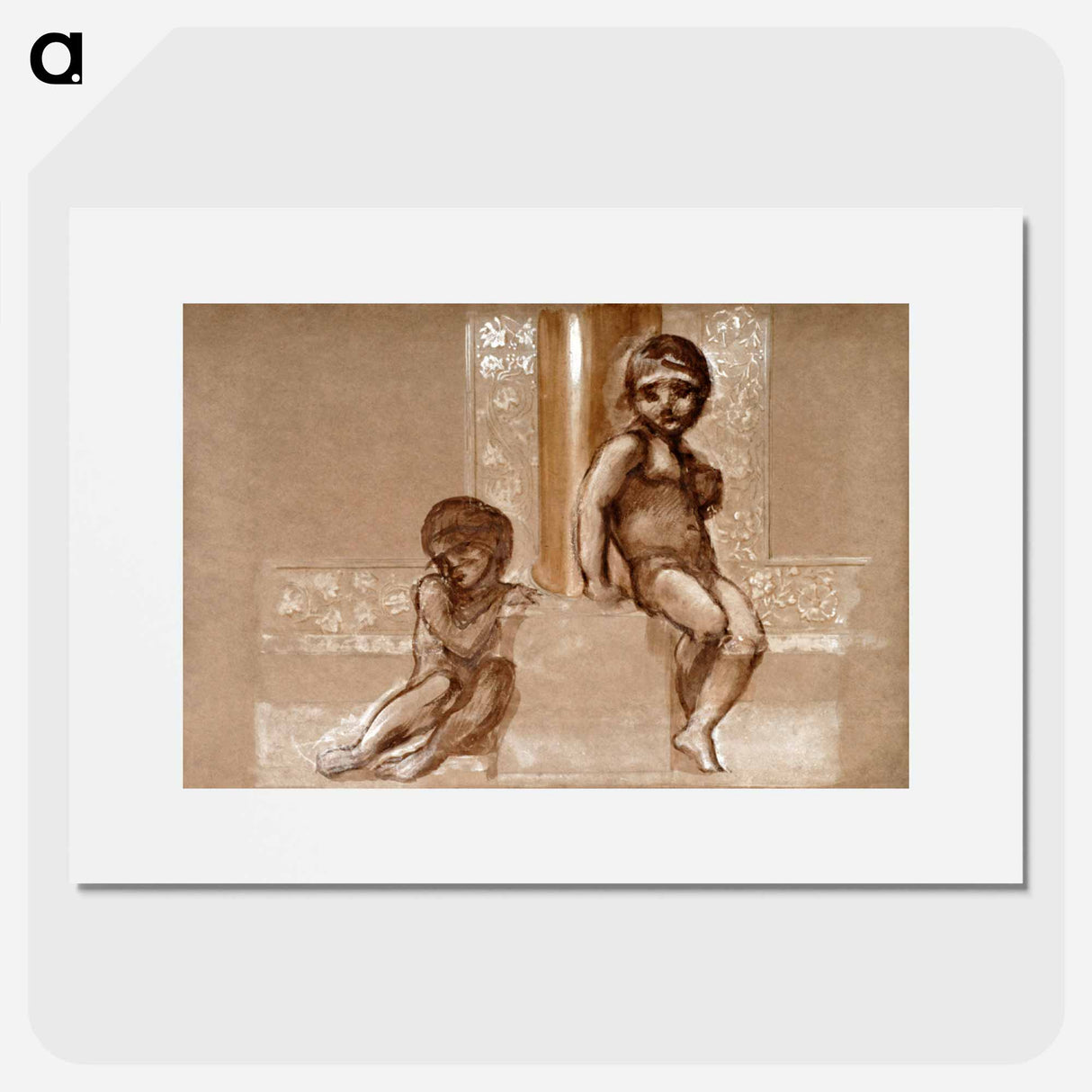 Troy Triptych - Study of Two Putti - エドワード バーン ジョーンズ Poster.