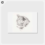 アートポストカード-Sketch of a cat - ジャン ベルナール Postcard.
