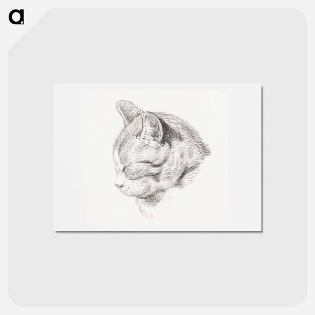 アートポストカード-Sketch of a cat - ジャン ベルナール Postcard.