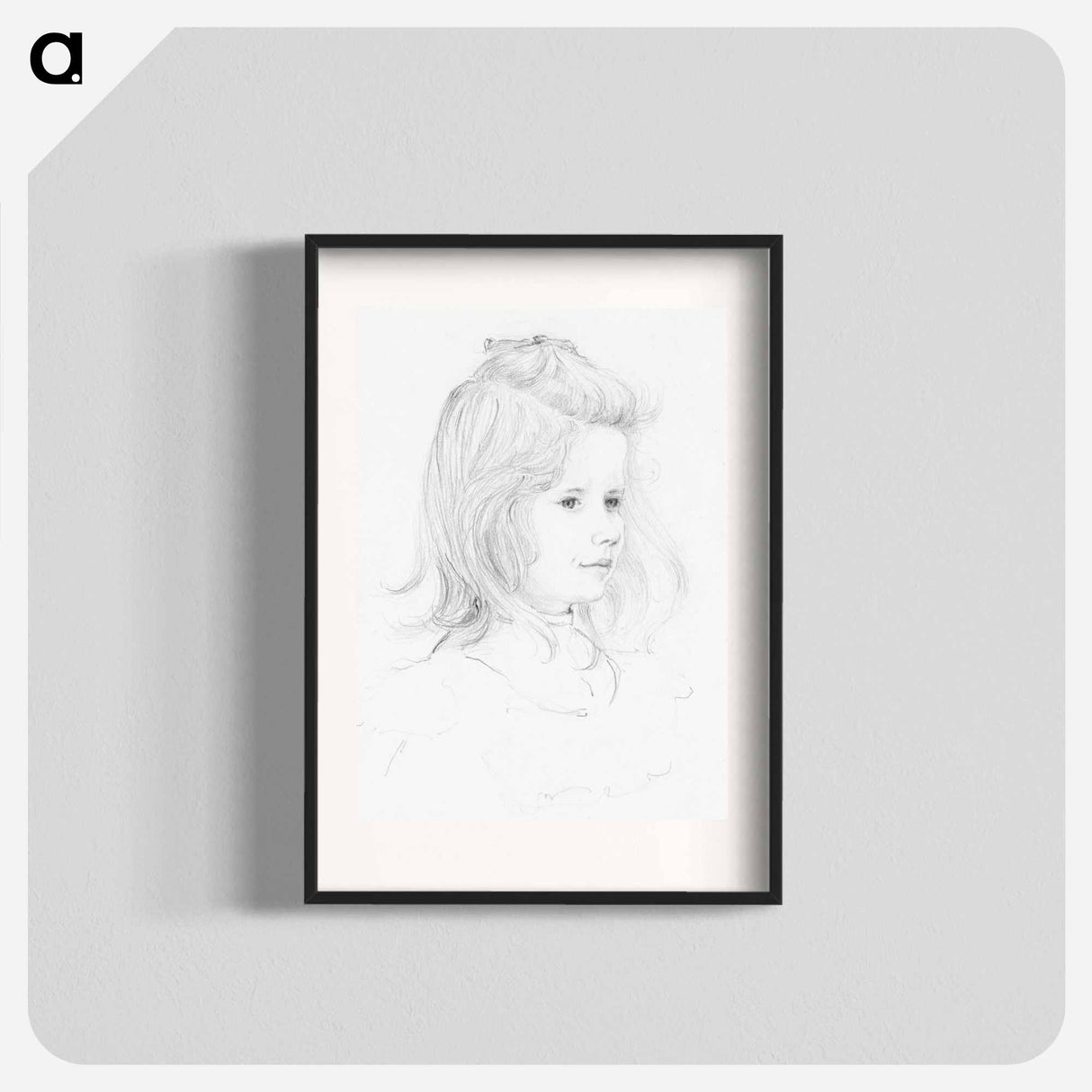 Portrait of a girl sketch - Julie de Grague Poster.